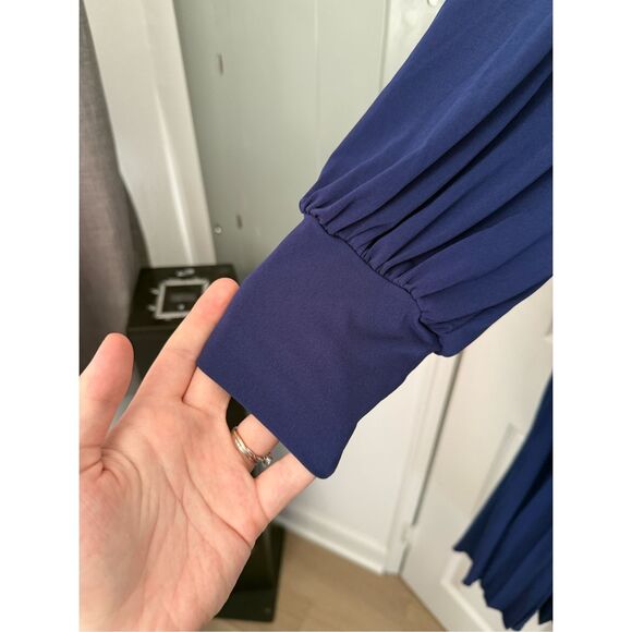 Eloquii Dress Long Sleeve Size 22 Women's Blue Gown Wedding Guest - Picture 2 of 5